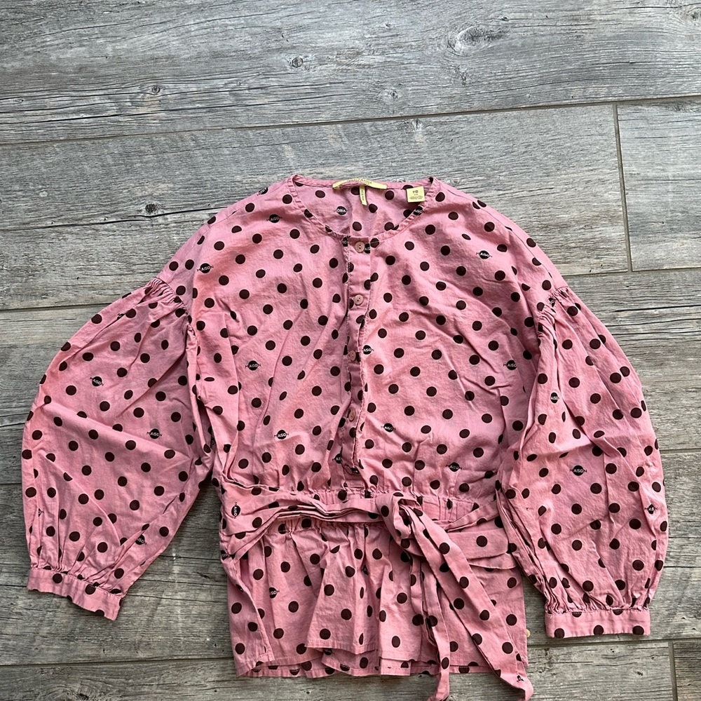 Scotch and Soda Pink Polka Dot Blouse